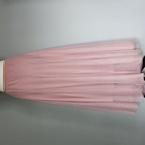 CHICWISH Tulle Maxi Skirt A-line Gold Accent Layered Pink Balletcore Sz S